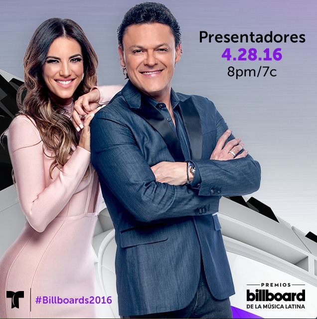 Gaby Espino y Pedro Fernández en 'Premios Billboard de la Música Latina'. 