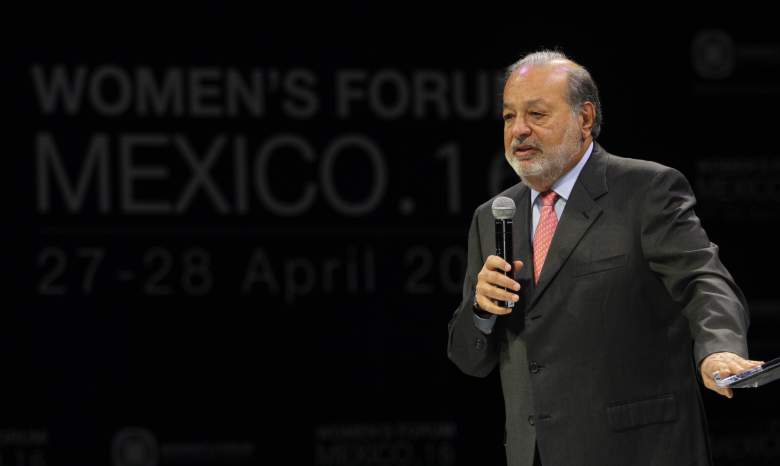 Carlos Slim, habla durante el Foro de Mujeres en la Ciudad de México en abril de 2016. (Getty)