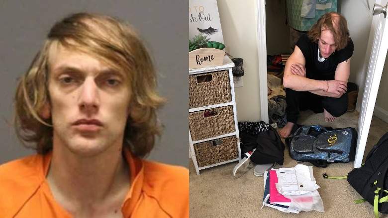 Andrew Swofford fue atrapado "viviendo" en el armario de un estudiante universitario de Carolina del Norte mientras vestía su ropa.