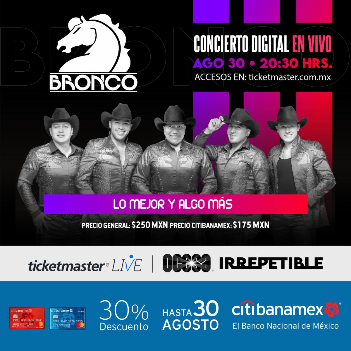 Grupo Bronco presenta concierto virtual IRREPETIBLE