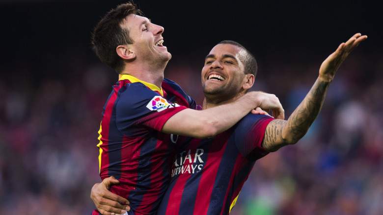 Dani Alves y Leo Messi - FC Barcelona