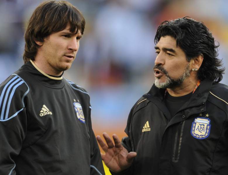 Lionel Messi y Diego Maradona - Selección Argentina.