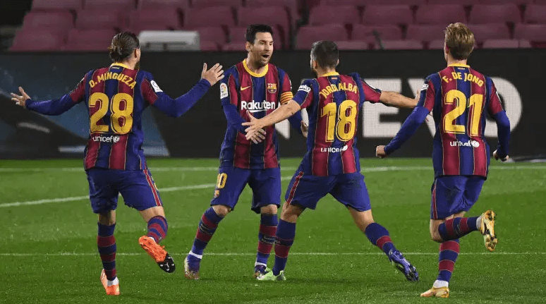 Jordi Alba celebrando su gol - FC Barcelona