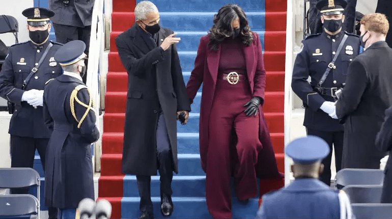 El traje pantalón de Michelle Obama está causando sensación.