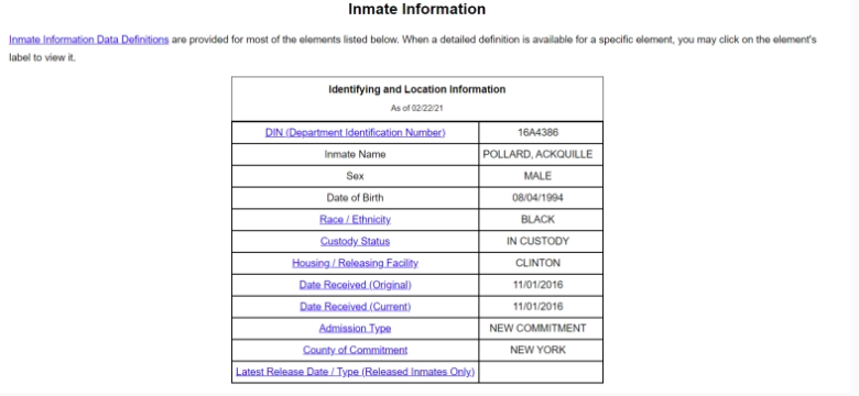 Registro de prisión de Bobby Shmurda 