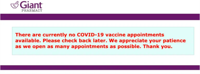 Cómo obtener la vacuna COVID-19 en tiendas Giant Food y Giant Eagle?