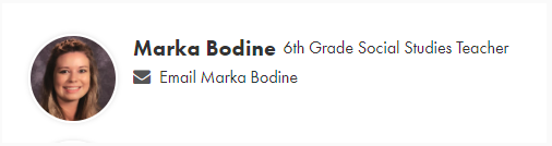 Marka Bodine enseñó a los estudiantes de sexto grado en la Escuela Intermedia Tomball.