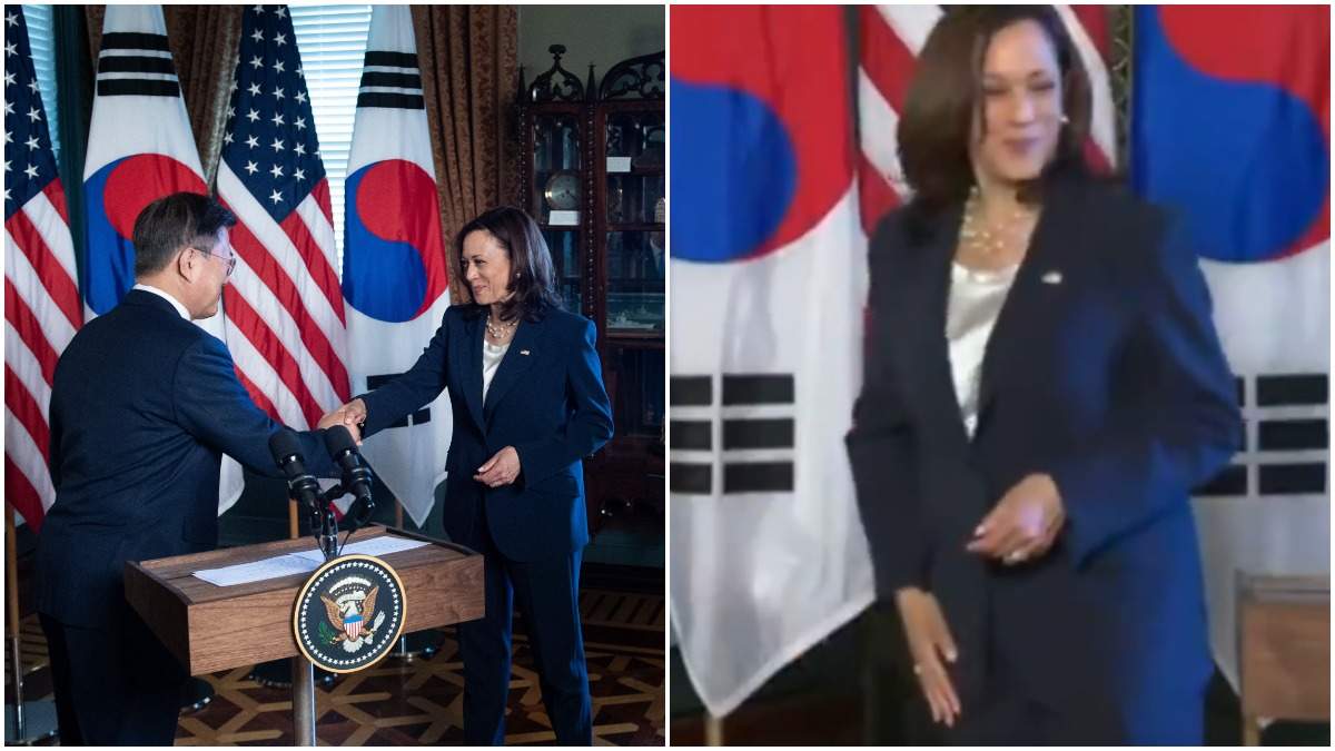 Kamala Harris se limpió la mano tras saludar a presidente coreano: Video