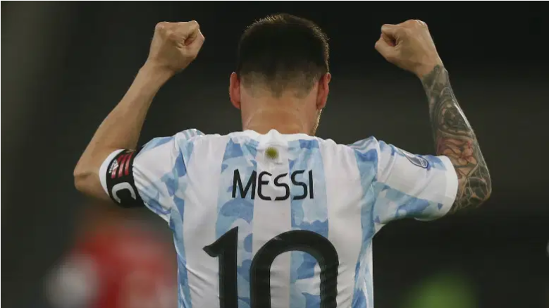Lionel Messi celebra en la Copa América