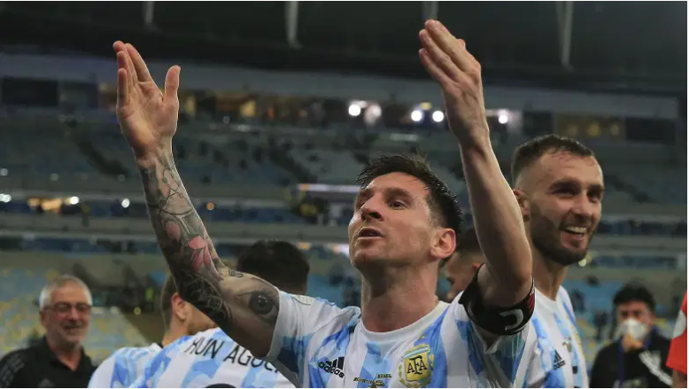 Lionel Messi celebra la Copa América de Argentina