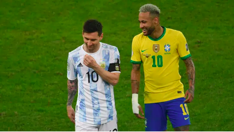 Lionel Messi y Neymar en la final de la Copa América