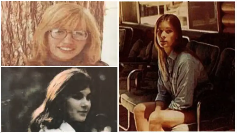 Arlis Perry (arriba a la izquierda), Leslie Perlov (abajo a la izquierda) y Janet Taylor fueron tres mujeres asesinadas en asesinatos conocidos como los asesinatos de Stanford.