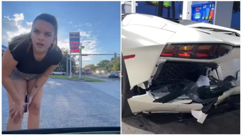 Capturas de pantalla del video del lamborghini del accidente automovilístico de TikTok