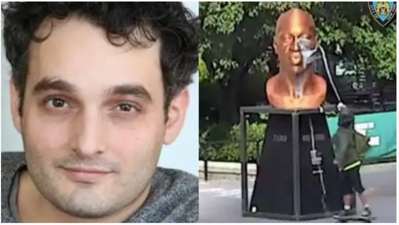 Micah Beals, también conocido como Micah Femia, está acusado de destrozar una estatua conmemorativa de George Floyd en la ciudad de Nueva York.