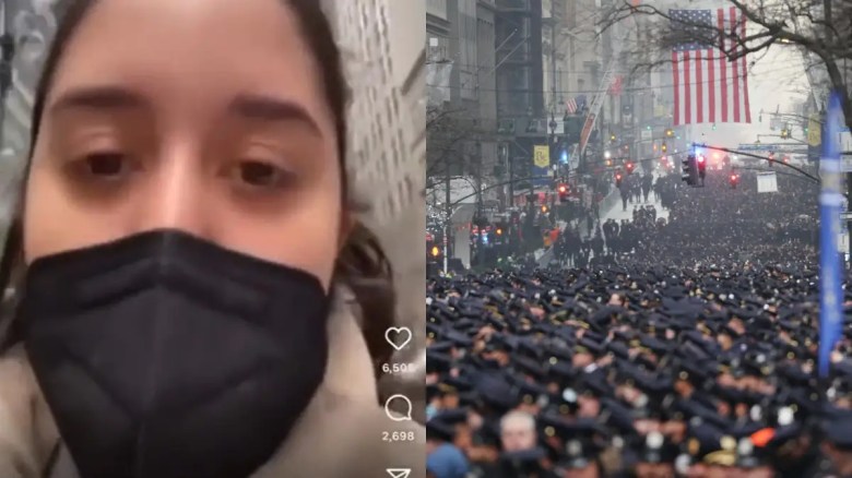 Jacqueline Guzman publicó un video viral de TikTok sobre el funeral del detective de la policía de Nueva York, Jason Guzman.