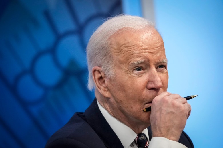 El presidente de Estados Unidos, Joe Biden, poco después de pronunciar un discurso sobre la crisis entre Ucrania y Rusia el martes.