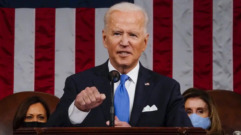 El presidente Joe Biden se dirige a una sesión conjunta del Congreso en 2021.