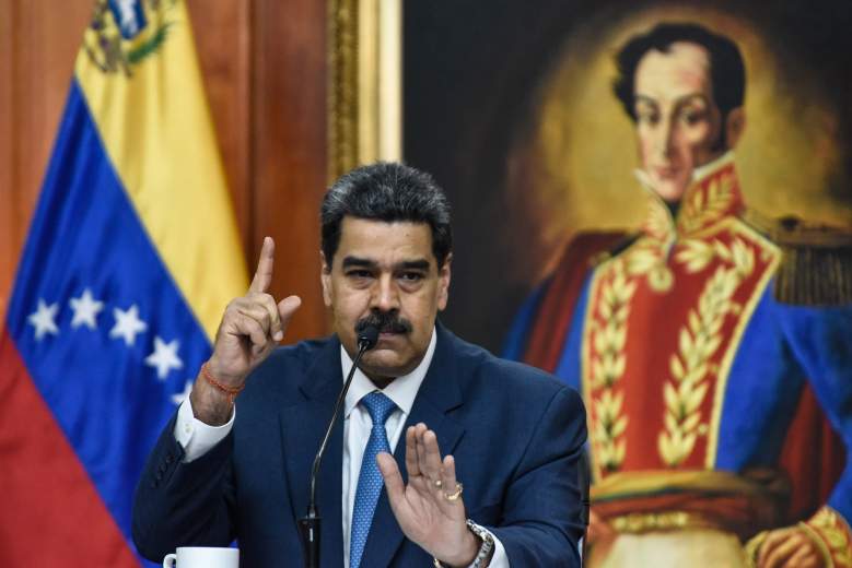 El presidente de Venezuela, Nicolás Maduro, habla durante una conferencia de prensa en el Palacio de Miraflores el 14 de febrero de 2020 en Caracas, Venezuela.