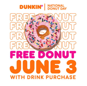 ¡Dona GRATIS! - Celebre el Día Nacional de la Dona con Dunkin este 3 de junio 2022