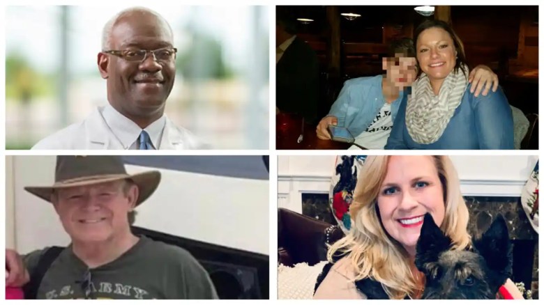 Víctimas del tiroteo masivo en Tulsa Dr. Preston Phillips (arriba a la izquierda), Amanda Glenn (arriba a la derecha), Dra. Stephanie Husen (abajo a la derecha) y William Love (abajo a la izquierda)