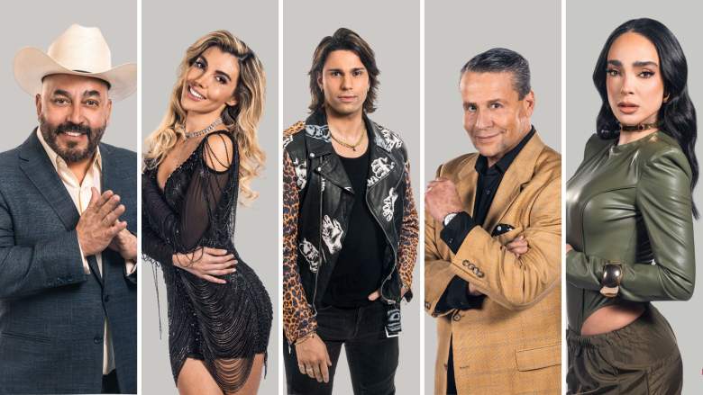Lupillo Rivera (izq. a der.), Erubey, Luca, Alfredo Adame y Manelyk