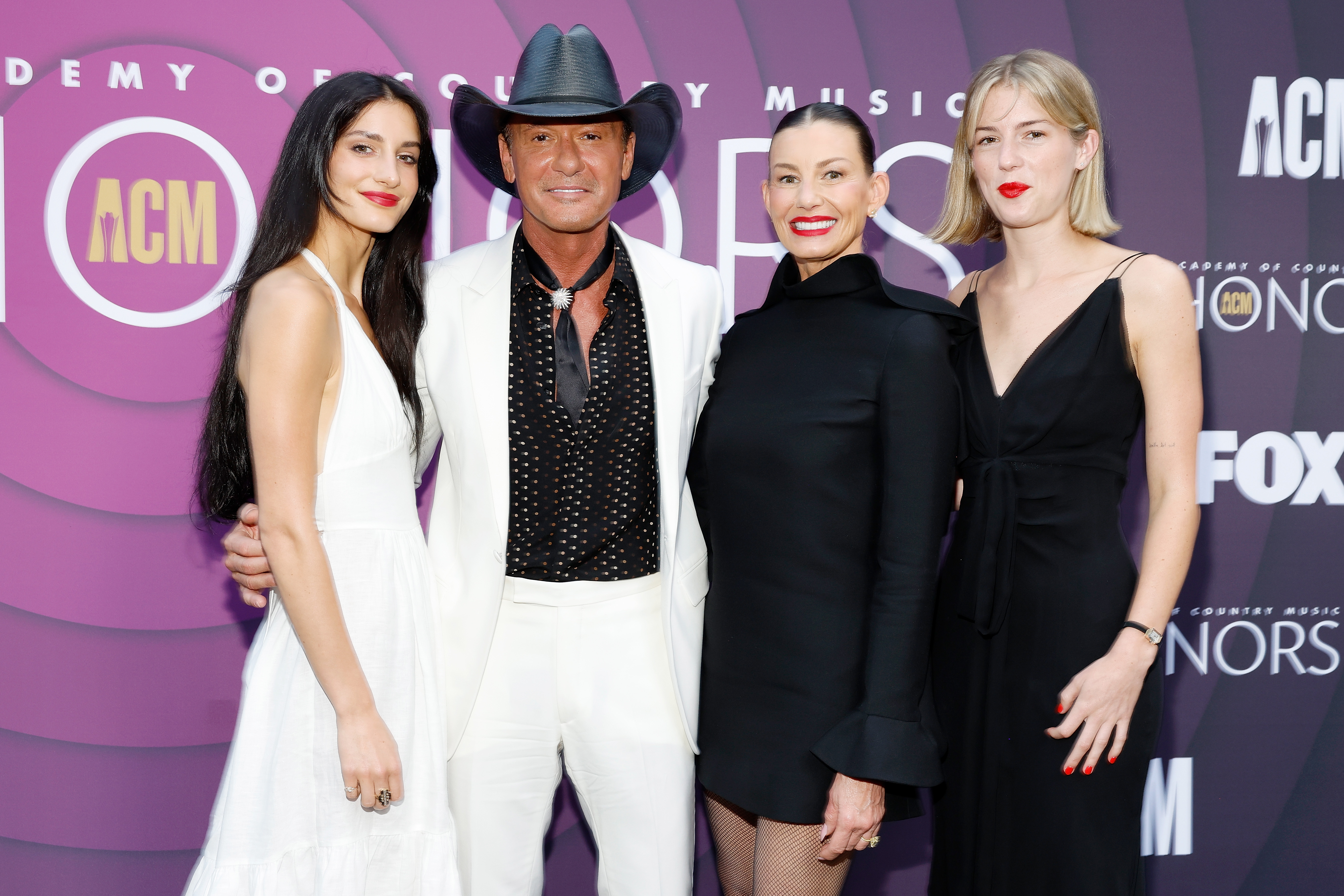 Audrey McGraw, Tim McGraw, Faith Hill and Maggie McGraw attend the 16th Annual Academy of Country Music Honors at Ryman Auditorium on August 23, 2023 in Nashville, Tennessee. (Photo by Jason Kempin/Getty Images for ACM)