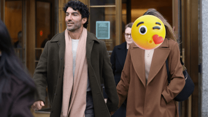 El director de 'It Ends With Us', Justin Baldoni, le da un beso a su bella esposa mientras ella continúa apoyándolo [VIDEO]