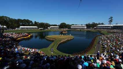 ¿Cuántas bolas llegan al agua en el hoyo 17 en TPC Sawgrass?