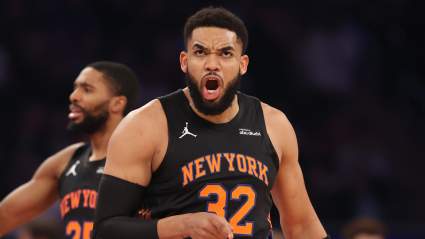 Karl-Anthony Towns, de los Knicks, recibe duras críticas por su celebración de un triple.
