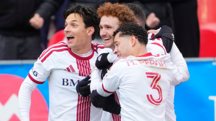 Josh Sargent reacciona tras marcar su primer gol con el Toronto FC.