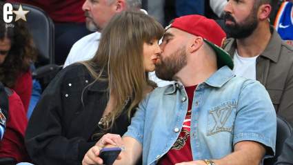 Travis Kelce acaparó todas las miradas con su legendario trago de cerveza en el partido de los Cavs contra los Knicks, y la reacción de Taylor Swift no tuvo precio.