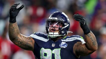 Byron Murphy II de los Seahawks reacciona al título defensor del Super Bowl.