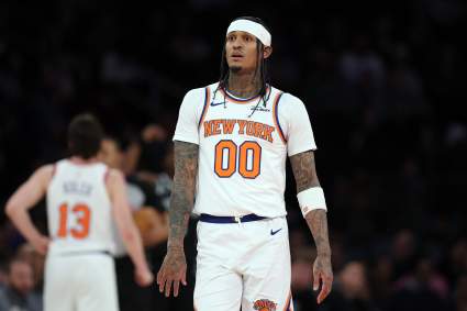 La estrella de los New York Knicks, Jordan Clarkson, publica un mensaje en Instagram después del partido contra los Hawks.