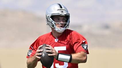 Fernando Mendoza acapara todas las miradas en un entrenamiento con un posible futuro compañero de los Raiders.