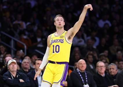 Luke Kennard de los Lakers habla antes de la agencia libre de la NBA.