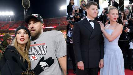Travis Kelce y Colin Jost bromean sobre el divertido título que ambos tienen en sus relaciones.